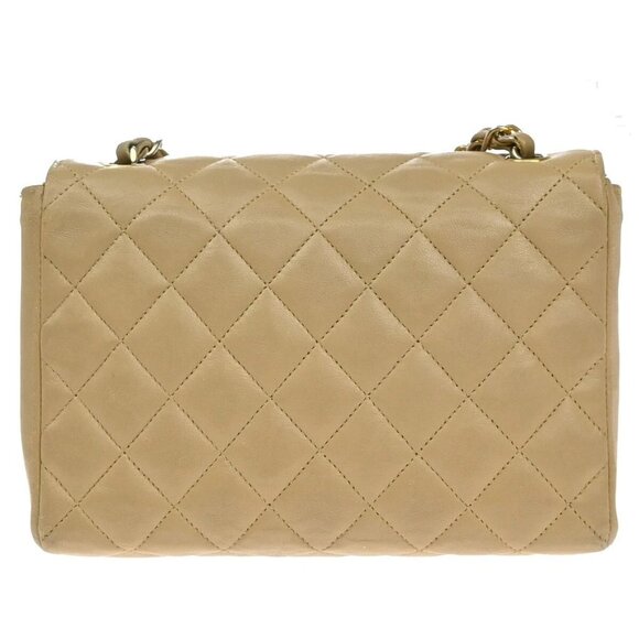 CHANEL CC Logo Mini Matelasse Chain Shoulder Bag Leather Beige GHW 675RF438 - Picture 3 of 15